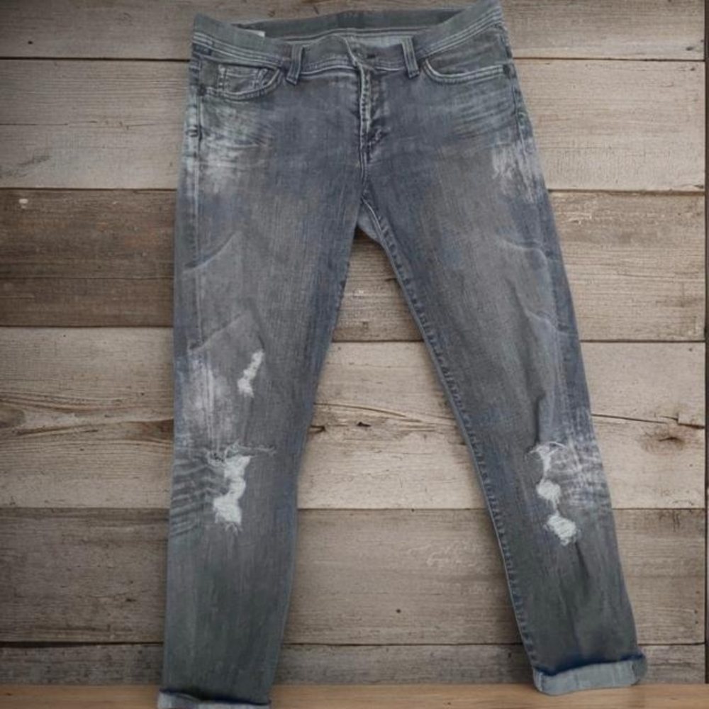 COH Charcoal Denim Distressed Slim Relaxed leg